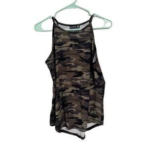 LouKeith Camo Print High Neck Tank Top Size Medium
